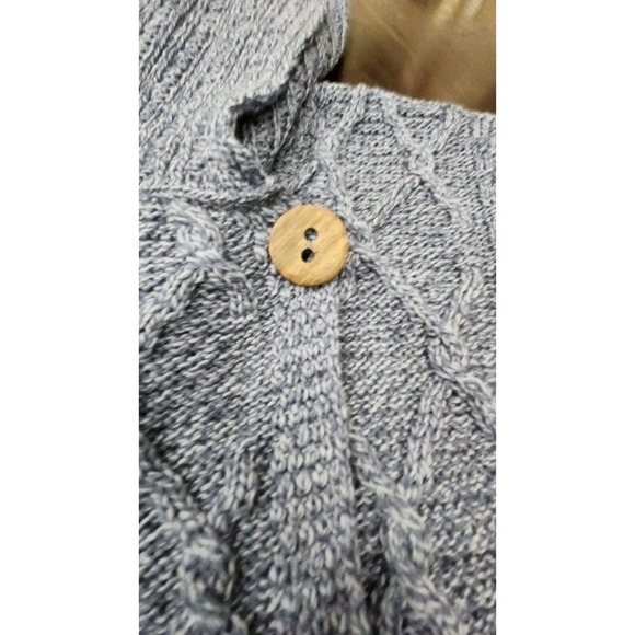 Shannon Woolen Mills Sweater Women's XS Cardigan Shawl 100% Wool Blue Knit‎ - Picture 6 of 12